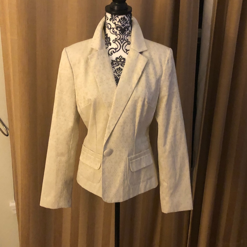 Cream print blazer